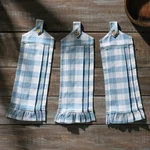 Annie Buffalo Check Blue Button Loop Tea Towel Set Of 3 Vhc Brands. Fixed Price $19.95.