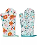 Tabletops Unlimited Dolly Parton Paisley & Floral Oven Mitts, Set Of 2. New. Fixed Price $14.99.