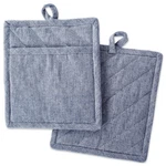 Dii 100% Cotton Solid Chambray Kitchen Set, Potholders, Blue, 2 Piece. Fixed Price $17.51.