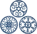Silicone Trivet Mat Hot Pot Holder Pads For Table & 3-NAVY Blue. Fixed Price $18.69.