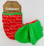 Cuisinart Oven Mitts Mini Christmas Holiday Fa La Gloves 2PK Cotton Silicone. Fixed Price $12.99.