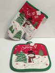 Set Of Snowman Oven Mitt And Pot Holder. Fixed Price $9.25.