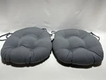 Blazing Needles 16 Round Chair Cushions Set Of 2 Steel Grey Twill. Fixed Price $25.49.