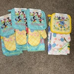 4X Disney 3PC Kitchen Set(oven Mitt Potholder TOWEL)MICKEY-3 STITCH-1 Easter Nwt. Fixed Price $44.00.