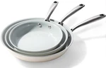 Cookware Ceramic Frying Pans: 3PIECES Skillet 8 9.5 11 Inc.... Fixed Price $90.99.