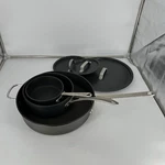 3-PAN Set Calphalon Commercial Aluminum W/ Lids 1QT 2.5QT Toledo Ohio. Fixed Price $89.99.