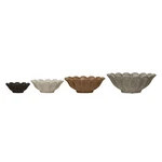 Creative Co-op Stoneware Flower Bowls, 6" X 3" H, Multicolor. Fixed Price $44.00.