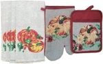 Pumpkin Design Fall Seasonal Holiday Kitchen Set 4 Napkins Pot Holder Oven Mitt. Fixed Price $22.99.