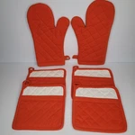 Crate & Barrel Orange Oven Mits Pot Holders Set Of 6 Spring Bbq New. Fixed Price $24.99.