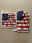 American Flag Pot Holder Oven Mitt Set Patriotic Bbq 4TH Of July 2. Fixed Price $6.00.