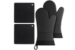 Lazebox Extra Long Silicone Oven Mitts With Pot Holders, Soft Cotton Lining. Fixed Price $15.72.