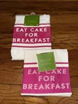 Kate Spade Eat Cake For Breakfast Apron And Towel Pink White Striped Kitchen New. Fixed Price $24.00.