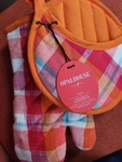 Opalhouse 2 Pc Oven Mitt & Potholder Set Multi Plaid 100% Cotton Nwt. Fixed Price $12.99.
