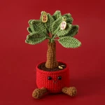 Creative Crocheted Plants Potted Cute Kintted Artificial Wheat Decor. Fixed Price $21.50.