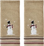 Christmas/winter Rustic Plaid Snowman Hand Towel Set For Bath/kitchen/bar & G.... Fixed Price $32.25.