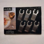 Metalla By Prodyne Set 6 Stemware Plate Clips Stainless Steel Wine Glass Holders. Fixed Price $20.00.