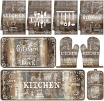 10PCS Farmhouse Kitchen Set Towels Oven Mitts Rugs Pot Holders Home Decor. Fixed Price $40.99.