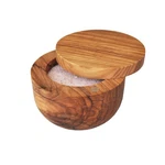 Naturally Med Olive Wood Keeper/pot/salt Box With Magnetic Pivoting Lid. Fixed Price $49.62.
