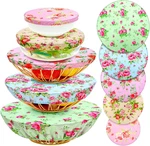 10 Pcs Bowl Covers Reusable In 5 Size Stretch Cloth Fabric Elastic Food Storage. Fixed Price $23.99.