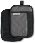 Kitchenaid Beacon Two-tone Pot Holder 2-PACK Set, Contour Silver/matte Black, 7". Fixed Price $20.45.