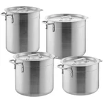 Choice 8-PIECE Aluminum Stock Pot Set W/ Qt 12 16 20 With Covers. Fixed Price $229.99.
