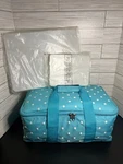 New Temptations Turquoise Polka Dot 9 Pc Oven Set W/ Tasty Bag. Fixed Price $89.99.