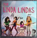 The Lindas Growing Up Clear W/ Blue-pink Splatter Vinyl Signed Cover. Fixed Price $67.00.