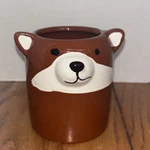 Adorable New Ceramic 3 Tall Fox Planter, Burgundy Pot For Small Plants. Fixed Price $15.88.