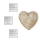Heart-shaped White Wooden Bowl, Hand Carved-by Creative Co. (47TH & Main New. Fixed Price $16.50.