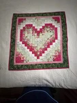 Vtge Quilt Wall Hanging Heart Fabric Machine Pieced Grandma Core Cottage. Fixed Price $29.99.