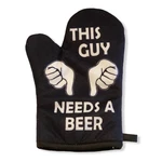 This Guy Needs Beer Oven Mitt Funny Backyard Bbq Drinking Kitchen Glove. Fixed Price $5.00.