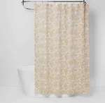 100% Cotton Yellow Frolic Aztec Print Shower Curtain 72" By Threshold. Fixed Price $8.99.