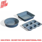 Our Place Wonder Oven Baker Kit 3PC Ceramic Nonstick Bakeware Set, Blue Salt. Fixed Price $60.99.