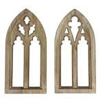 Zeckos Set Of 2 Whitewashed Wood Gothic Arch Window Frame Wall Hangings - 15..... Fixed Price $79.80.