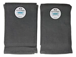 Set Of 2 Graphite Grey Textured Waffle Terry Kitchen Towels By Kay Dee Designs. Fixed Price $18.95.