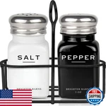 Farmhouse Salt And Pepper Shakers Set Holder By Brighter Barns - Modern Kitchen. Fixed Price $29.12.