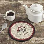 Vhc Brands Jolly Ole Santa Jute Trivet 8 Inch Diameter, Set Of 3. Fixed Price $45.77.
