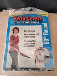 Kwik Covers 60" Round Table White Plastic Elastic Disposable Reusable X 5. Fixed Price $35.00.