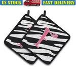 Zebra Stripe Pink Thick Insulated Kitchen Trivet Set New. Fixed Price $27.68.