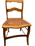 Antique Cane Seat Dining Chair, Cottage Victorian Turned Legs C. 1900. Fixed Price $800.00.