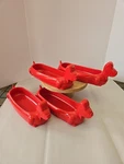 Set Of 4 Red Dachshund Hot Dog Holders.. Fixed Price $29.00.