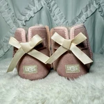 Ugg Jessie Blush Pink Bootie Baby Shoes With Bow & Toddler Size 4. Fixed Price $20.00.