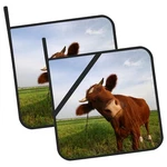 Funky Cow Child Pot Holders Set Of 2 Heat Resistant Ideal For Baking Bbq. Fixed Price $19.85.