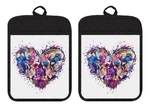 Skulls Heart Skeleton Flowers Pot Holders Oven Mitt Hot Pad Linen Towel DZ423DPH. Fixed Price $16.99.