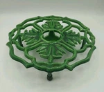 Green Cast Iron Trivet/warmer Home Essentials 8.5". Fixed Price $24.99.