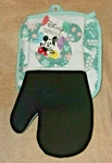 Disney Mickey Mouse Neoprene Oven Mitt And Pot Holder Set Mint Green New. Fixed Price $19.99.