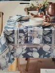 Benson Mills Flow 60" X 120" Oblong Denim Tablecloth New. Fixed Price $48.00.