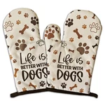 Gosjinnk 2 Pcs Funny Paw Prints Oven Mitts Life Is Better With Multicolor. Fixed Price $22.96.