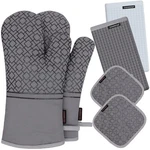 Oven Mitts And Pot Holders Set 6PCS Kitchen Glovehigh Heat Resistant 550. Fixed Price $23.20.