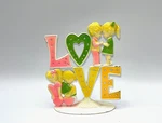 Vintage 70'S Revere Painted Metal Earring Holder "love" W/ Little Boy & Girl. Fixed Price $9.37.